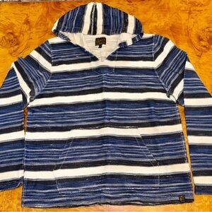 Lucky Brand Baja Blue and White Striped Hoodie